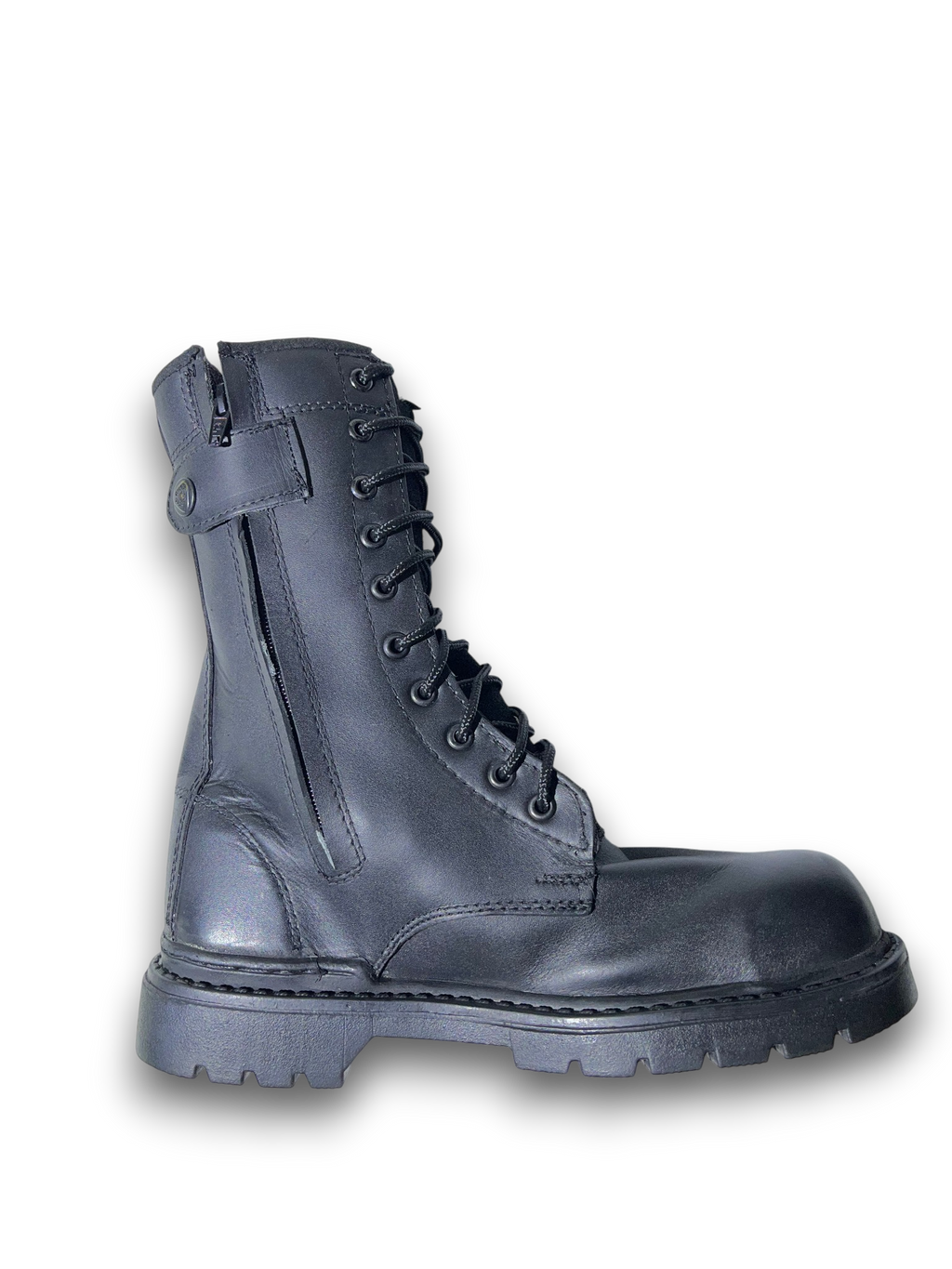 Bota de Piel con Cierre y Casquillo