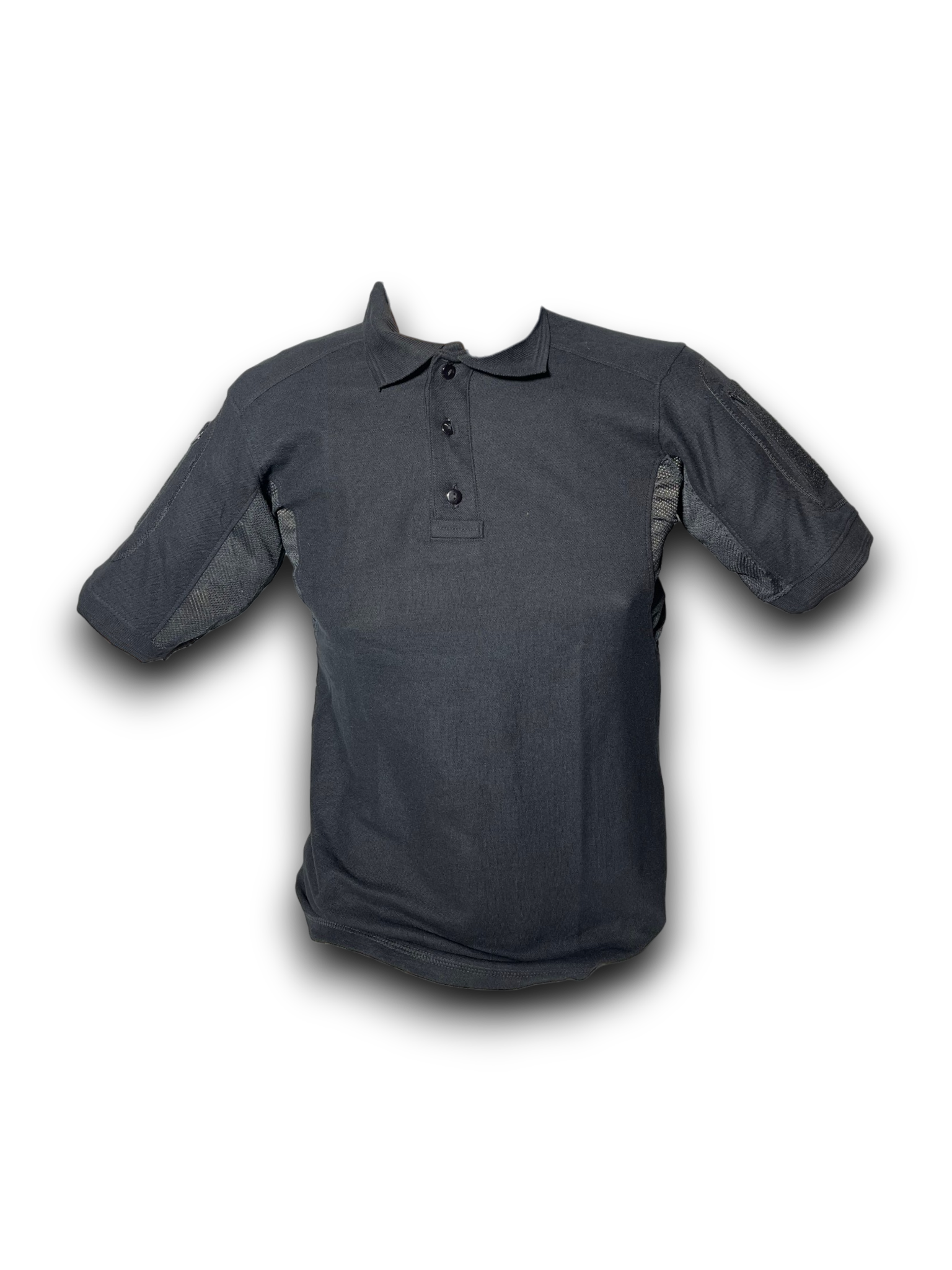 Playera Tipo Polo Táctica Negra Manga Corta