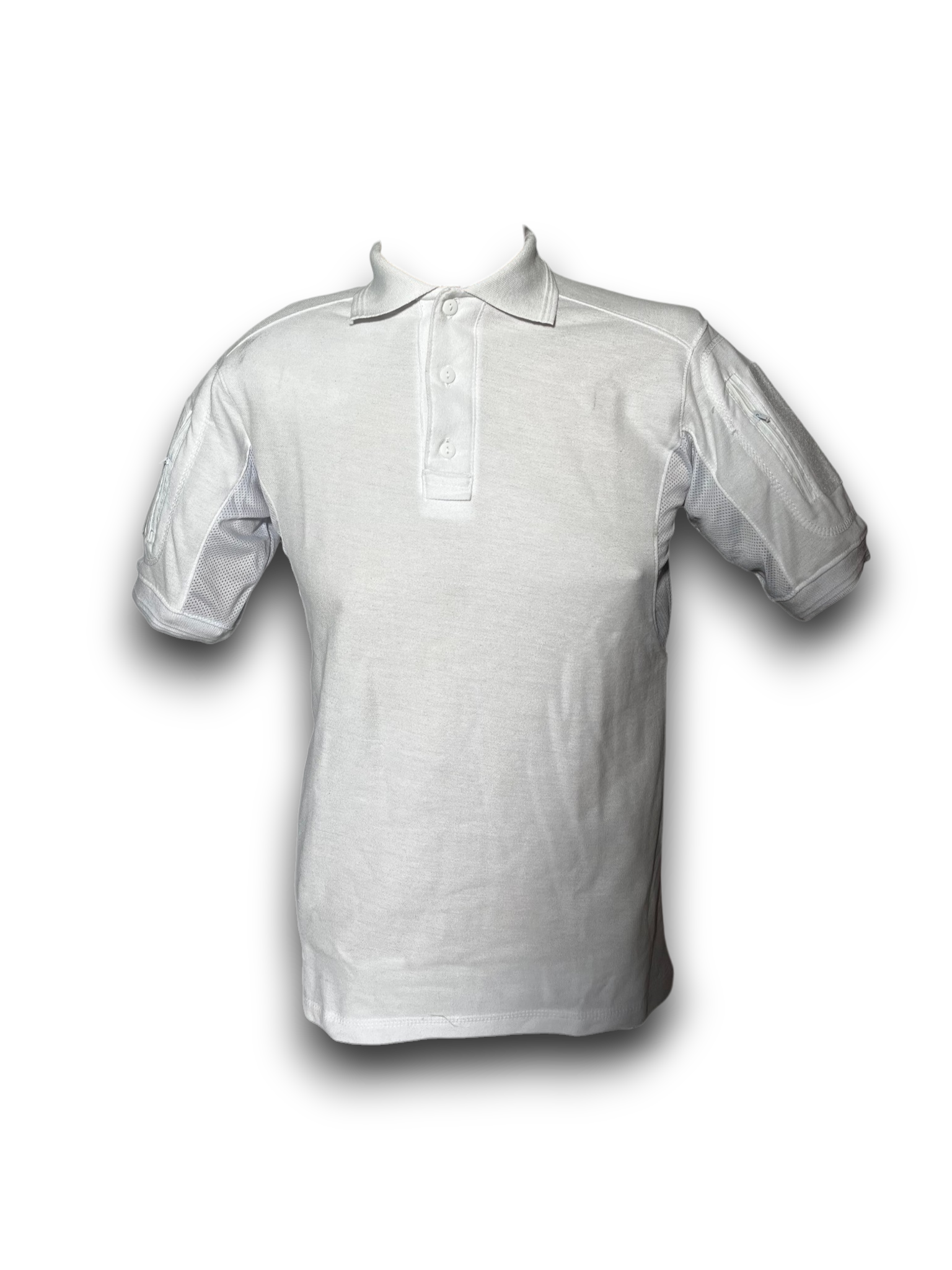Playera Tipo Polo Táctica Blanca Manga Corta