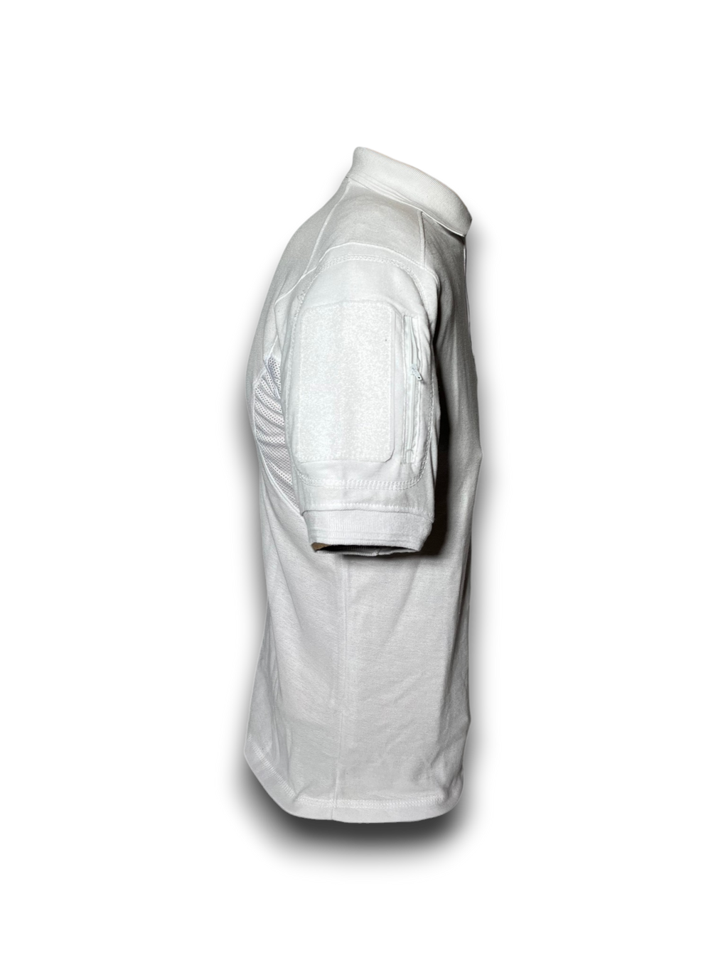 Playera Tipo Polo Táctica Blanca Manga Corta