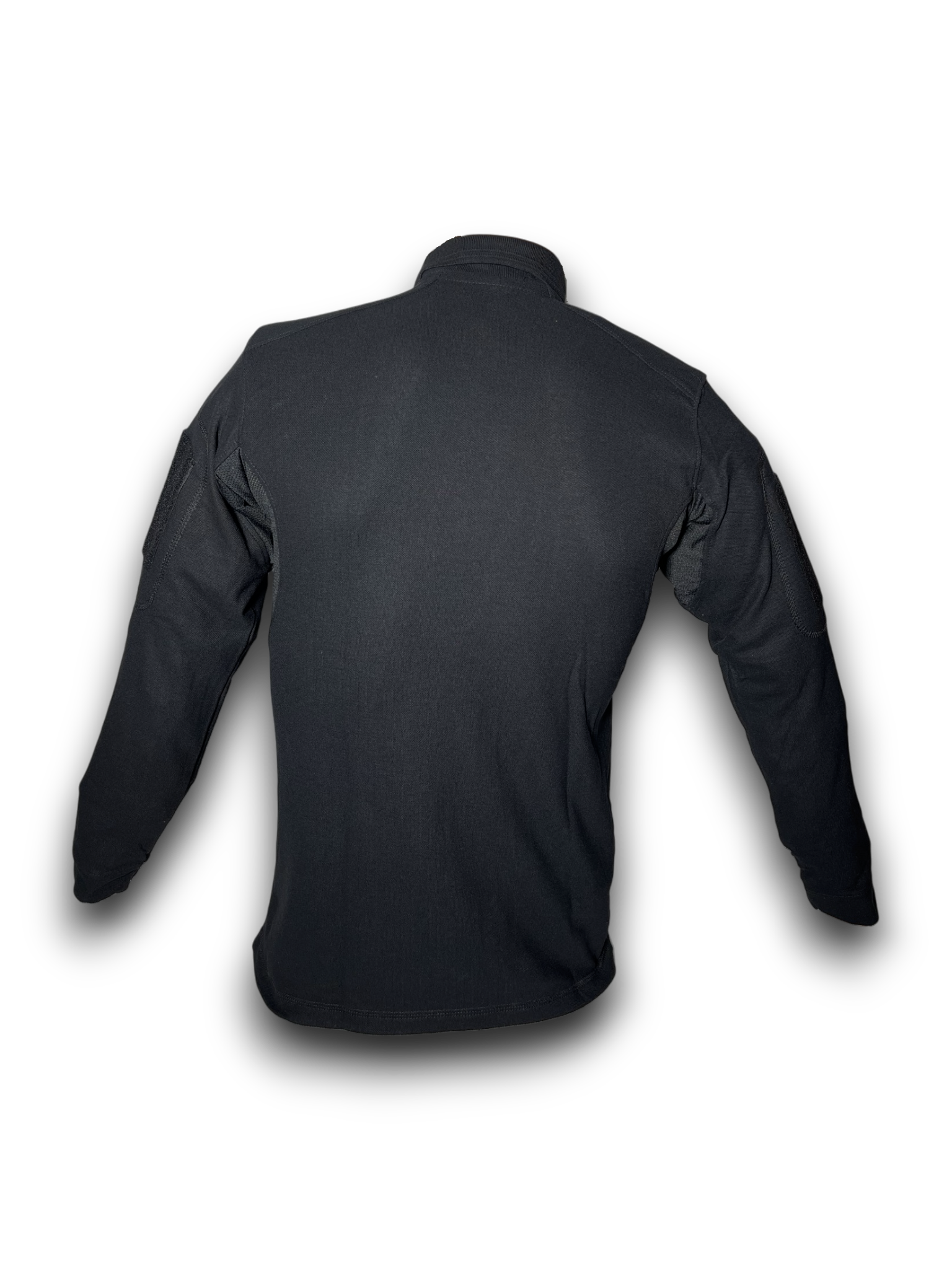 Playera Tipo Polo Táctica Negra Manga Larga