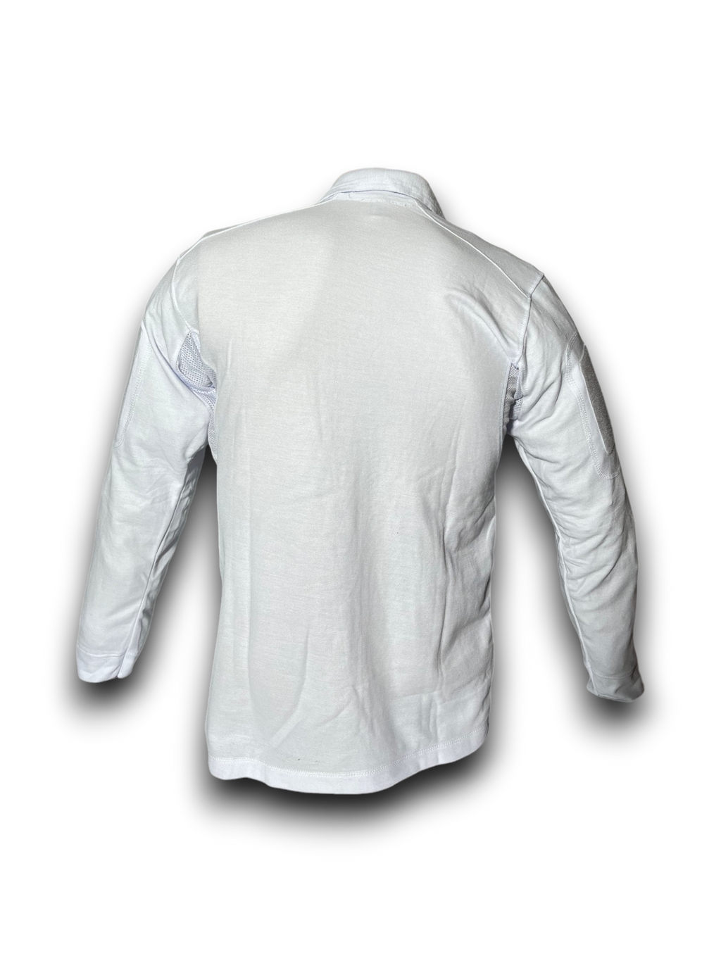 Playera Tipo Polo Táctica Blanca Manga Larga