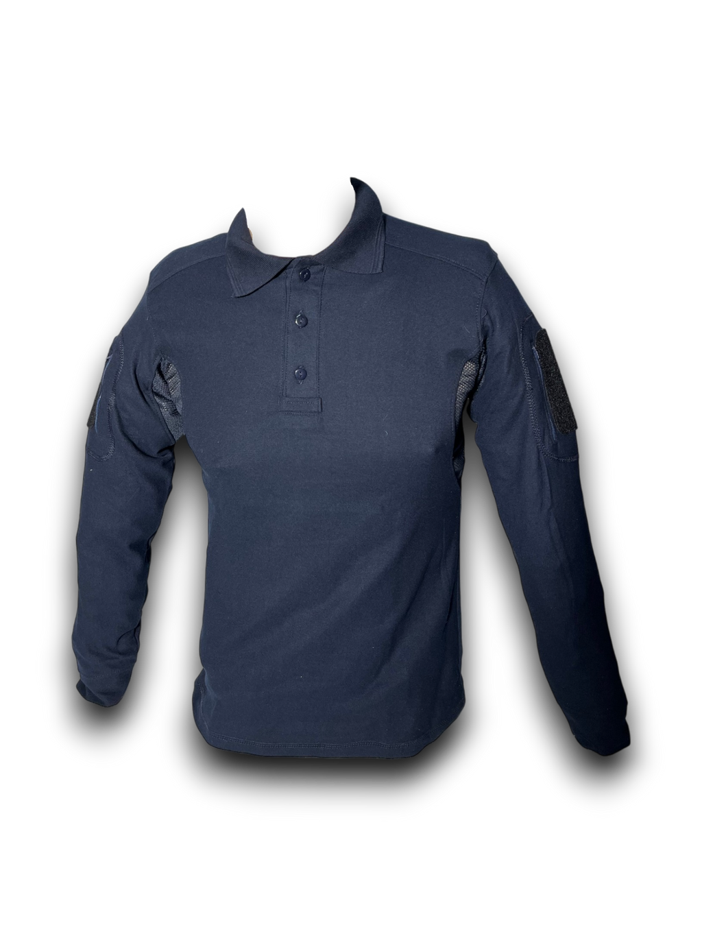 Playera Tipo Polo Táctica Azul Marino Manga Larga