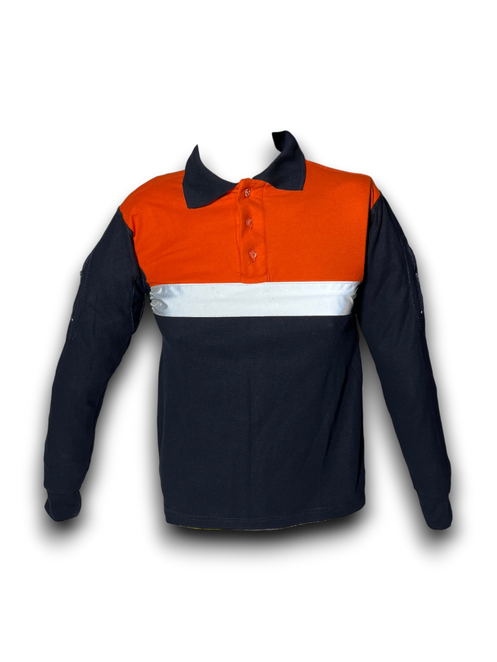 Playera Tipo Polo Táctica Bicolor Naranja con Reflejante