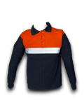 Playera Tipo Polo Táctica Bicolor Naranja con Reflejante