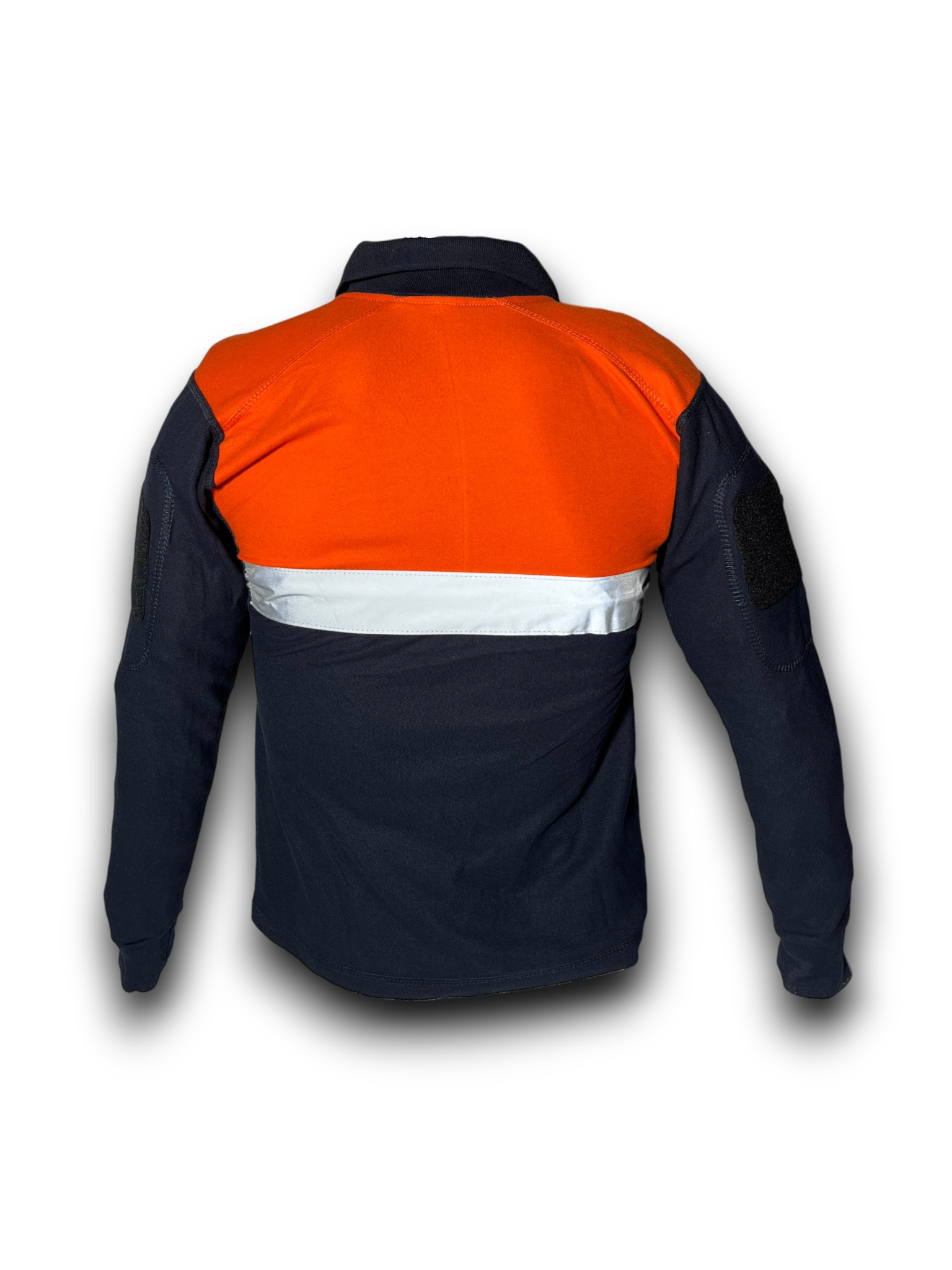 Playera Tipo Polo Táctica Bicolor Naranja con Reflejante