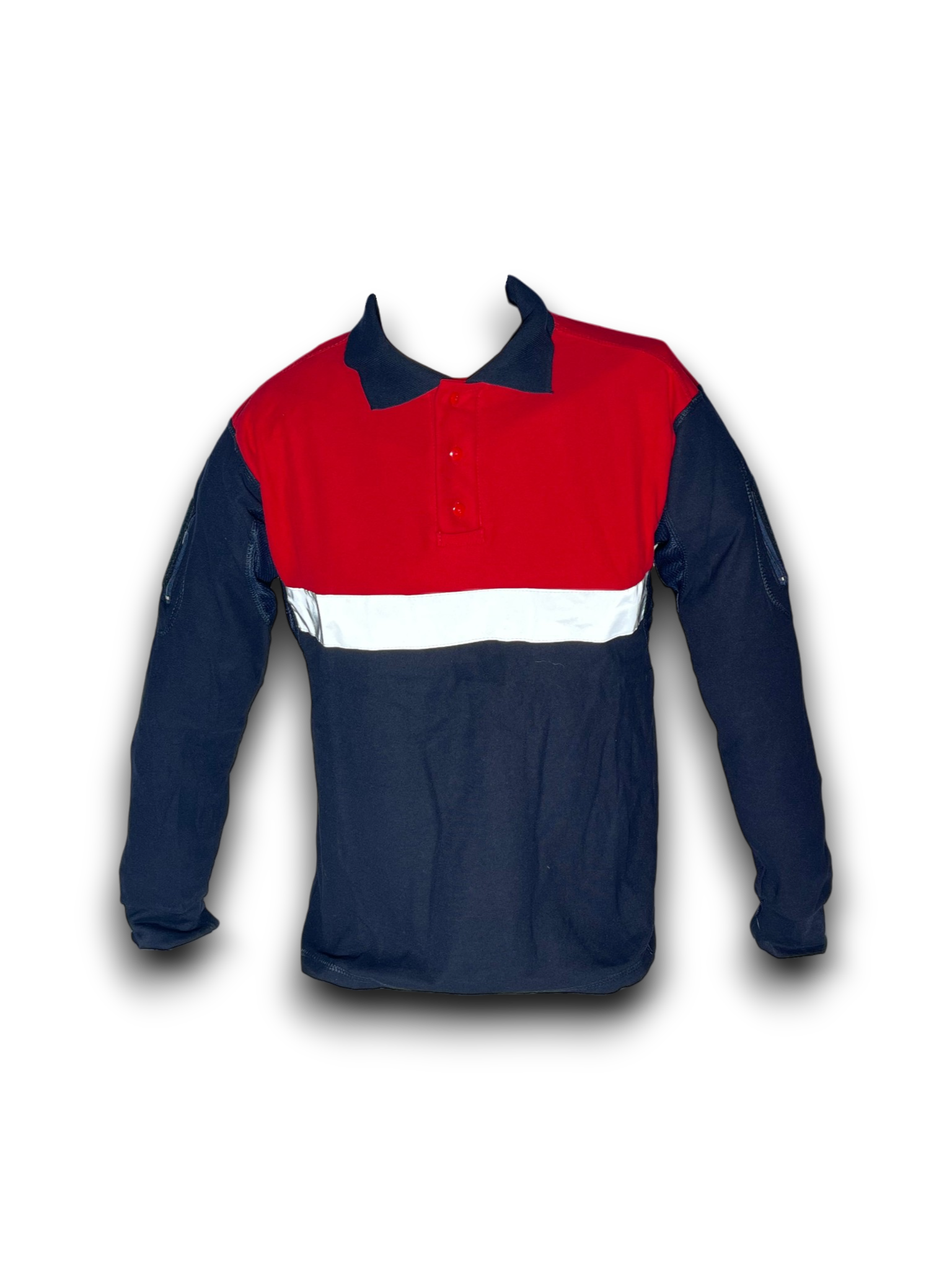 Playera Tipo Polo Táctica Bicolor Rojaa con Reflejante