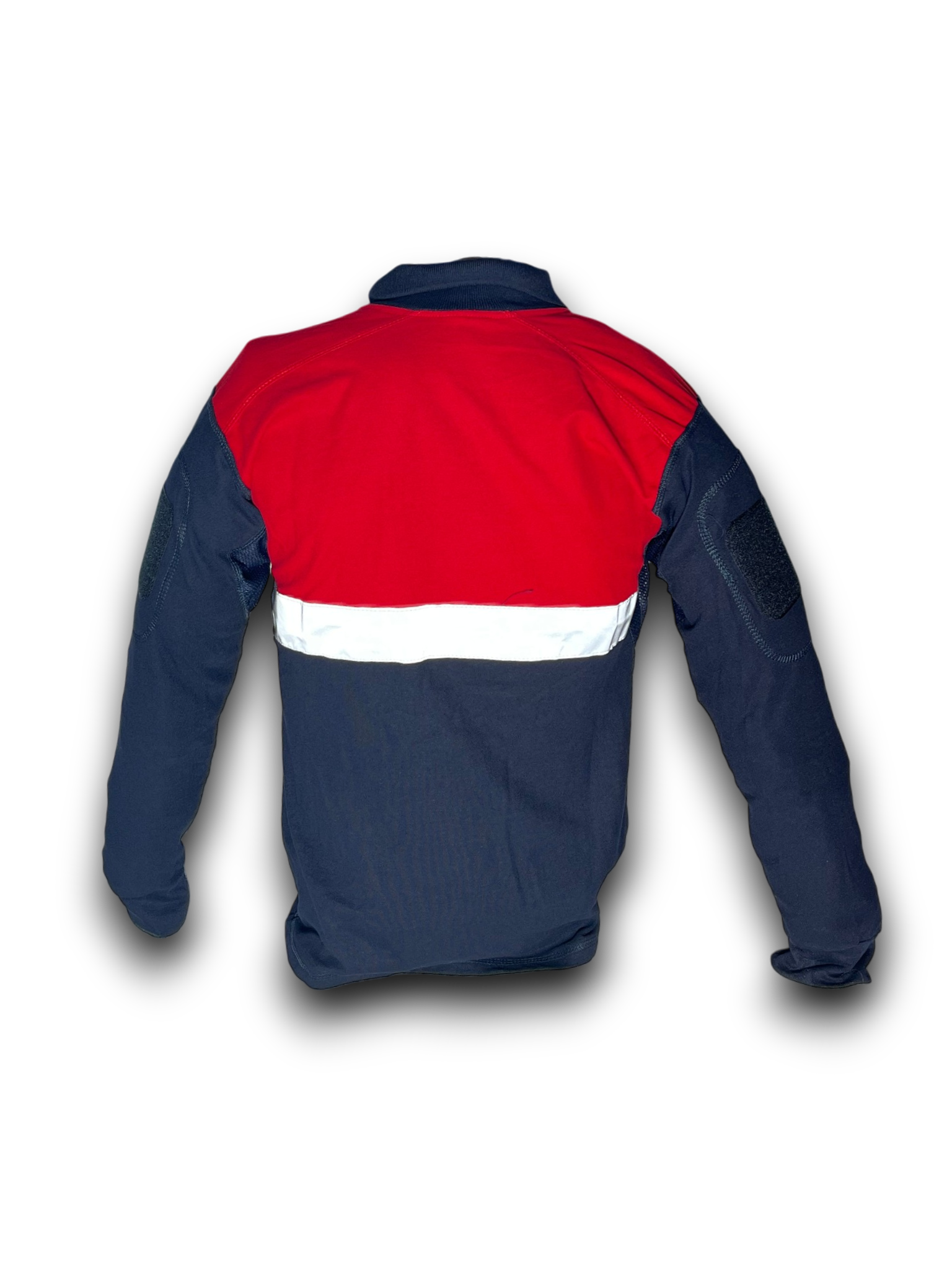 Playera Tipo Polo Táctica Bicolor Rojaa con Reflejante